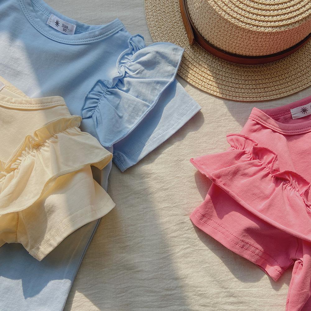 Girls' Casual Short-sleeved T-shirt - Spring/Autumn Children's Cute Top