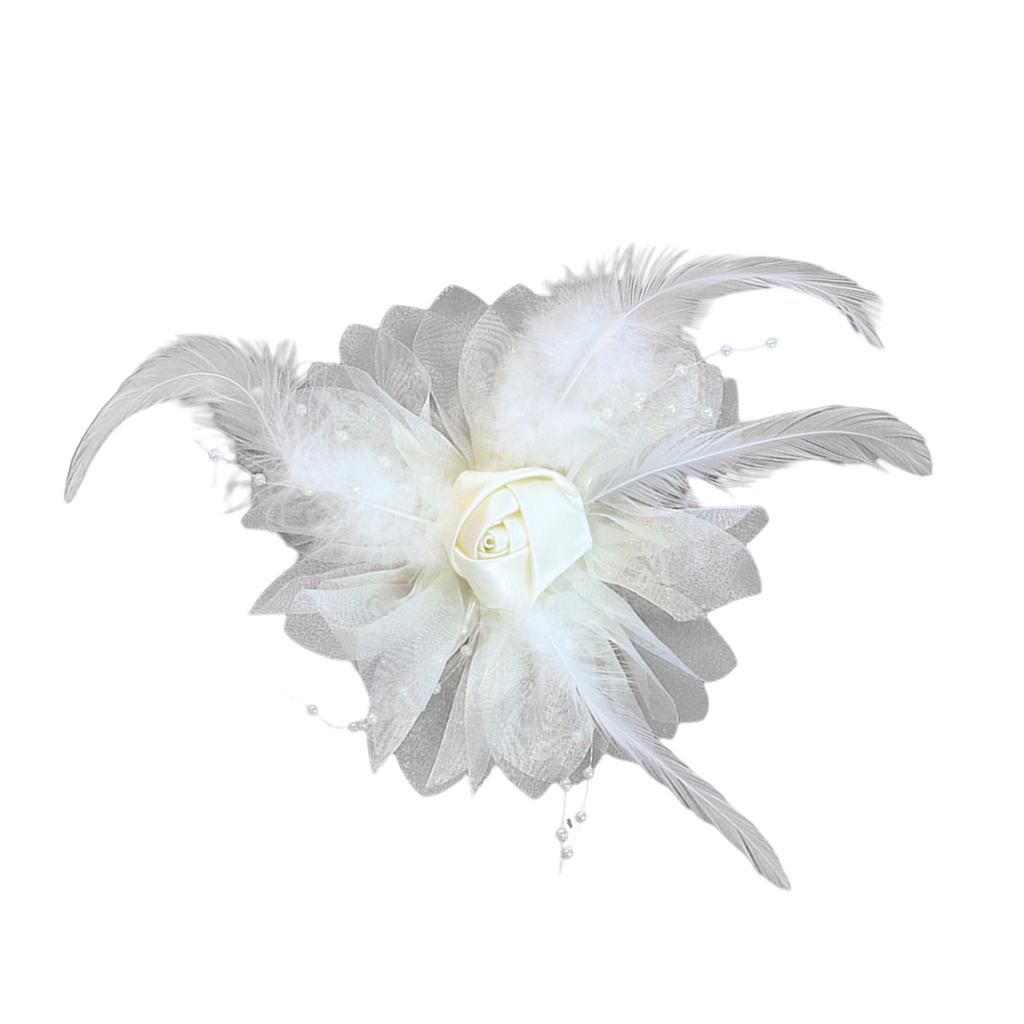Feathered Organza Rose Flower Appliques Silk Flower Craft Project Making Materials 3D Flower Patches Sewing On Applique