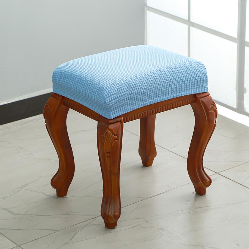 1Pc Footstool Removable Dressing Stool Cover Elastic Chair Cover Protector Polyurethane Elastic Fiber Stool Cover