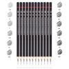 Professionelles Schattierungs- & Zeichenstift-Set - (12 Bleistifte) Schwarze Skizzenstifte in 12 Farbtönen für Künstler