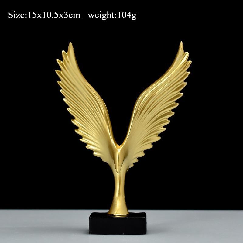 European Eagle/Angel Wing Statue Sculpture Figurine Resin Dapeng Spreading Collection Miniature for TV Cabinet Home Decoration