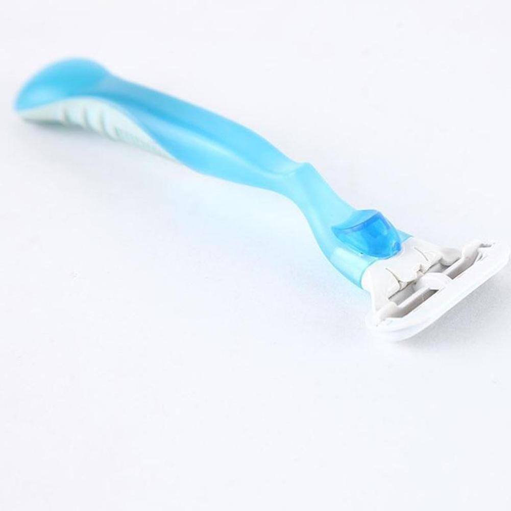 8Pcs Female Safety Razor Blades Beauty Shaving For Women 3 Layer Blade Shaver Razor Blade Replacement Head with 1PCS Holder