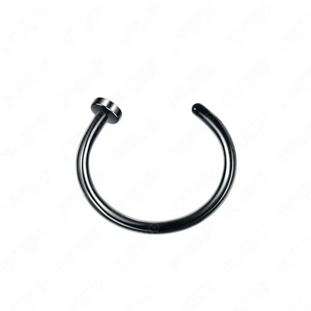 ASTM F136 Titanium D Shaped Nose Piercing Implant Grade Titanium Gothic Pierced Nose Ring 18G 20G Classic Piercing Body Jewelry