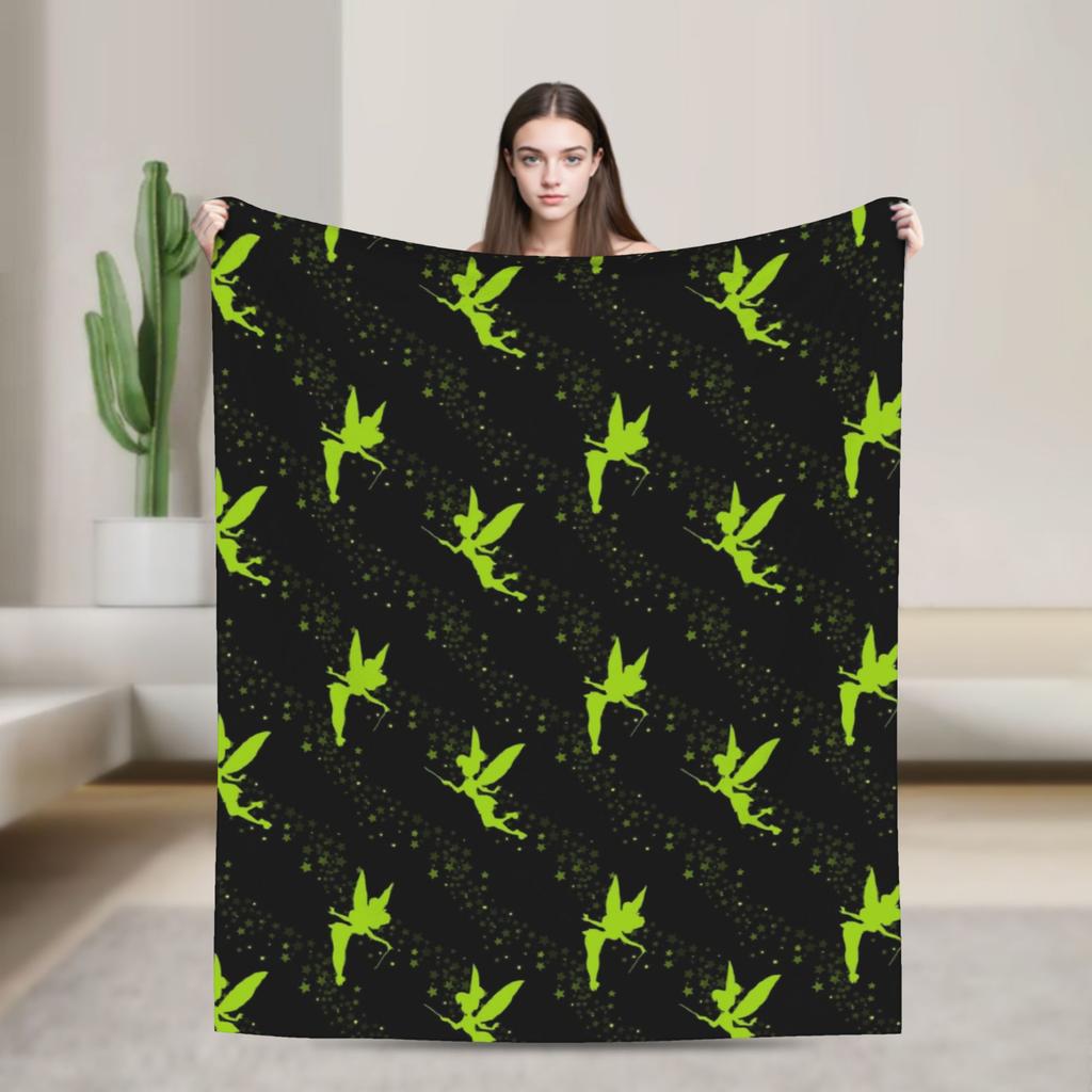 Peter Pan Tinker Bell Blanket  Wool Awesome Warm Throw Blankets for Bedding Lounge  Winter