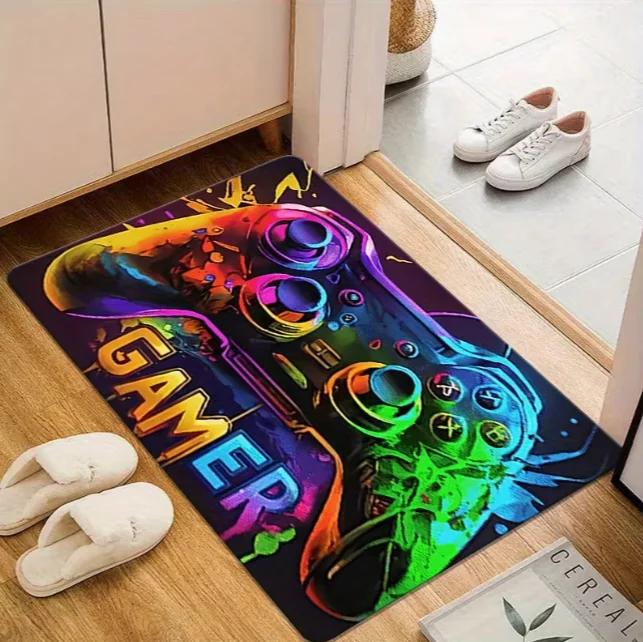 Colorful Game Flannel Floor Mat Kitchen Hallway Bedroom Bedroom Living Room Living Room Bathroom Study Bottom Fun Carpet