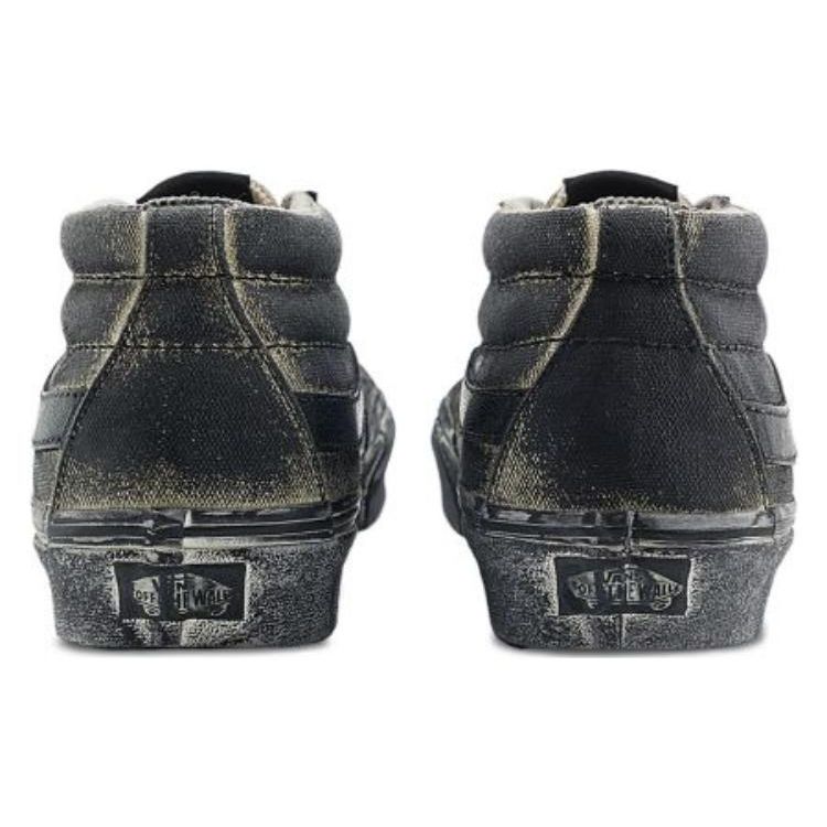 Vans Sk8 Old Changsha Stinky Tofu Colorway Durable Breathable Mid-Top Skate Shoes Unisex Skate Shoes Black Green VN0A3WM3CK4