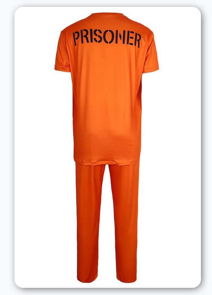 Orange Prisoner Costume Set for Halloween Cosplay and Role-Playing