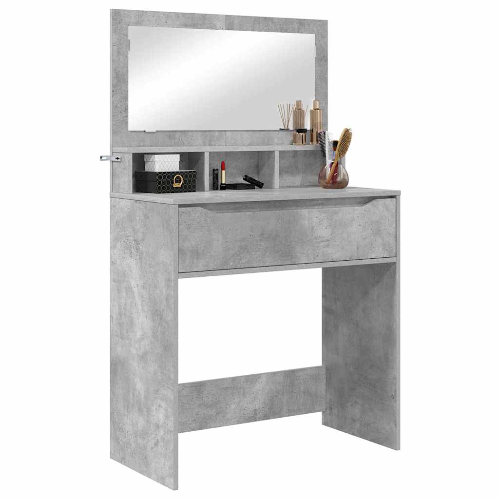 Bedroom Dressing Table Concrete Grey 80 x 39.6 x 135 cm