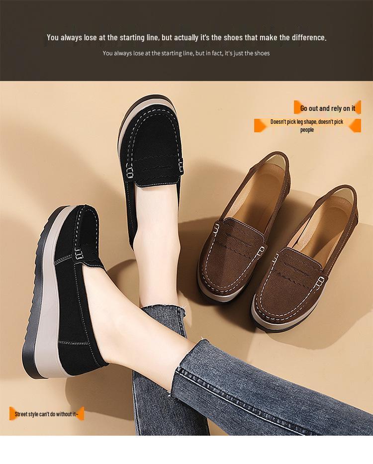 Frühling/Herbst Damen Slipper Plateauschuhe: Größen 35-43, Übergröße, Lässige Mama-Schuhe mit dicker Sohle