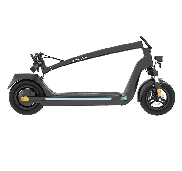 JOYOR C10 Electric scooter for adults 500W motor 48V 10.4Ah battery 10-inch pneumatic road tires front and rear disc brakes.