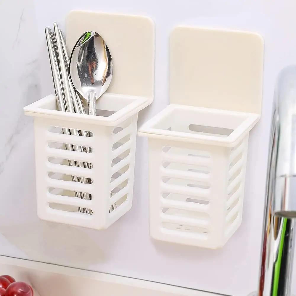 1PC Wall Mounted Toothbrush Holder Set for Bathroom. Spoons and Forks Holder for Kitchen- Space Saving Toothbrush Ecoco uv
