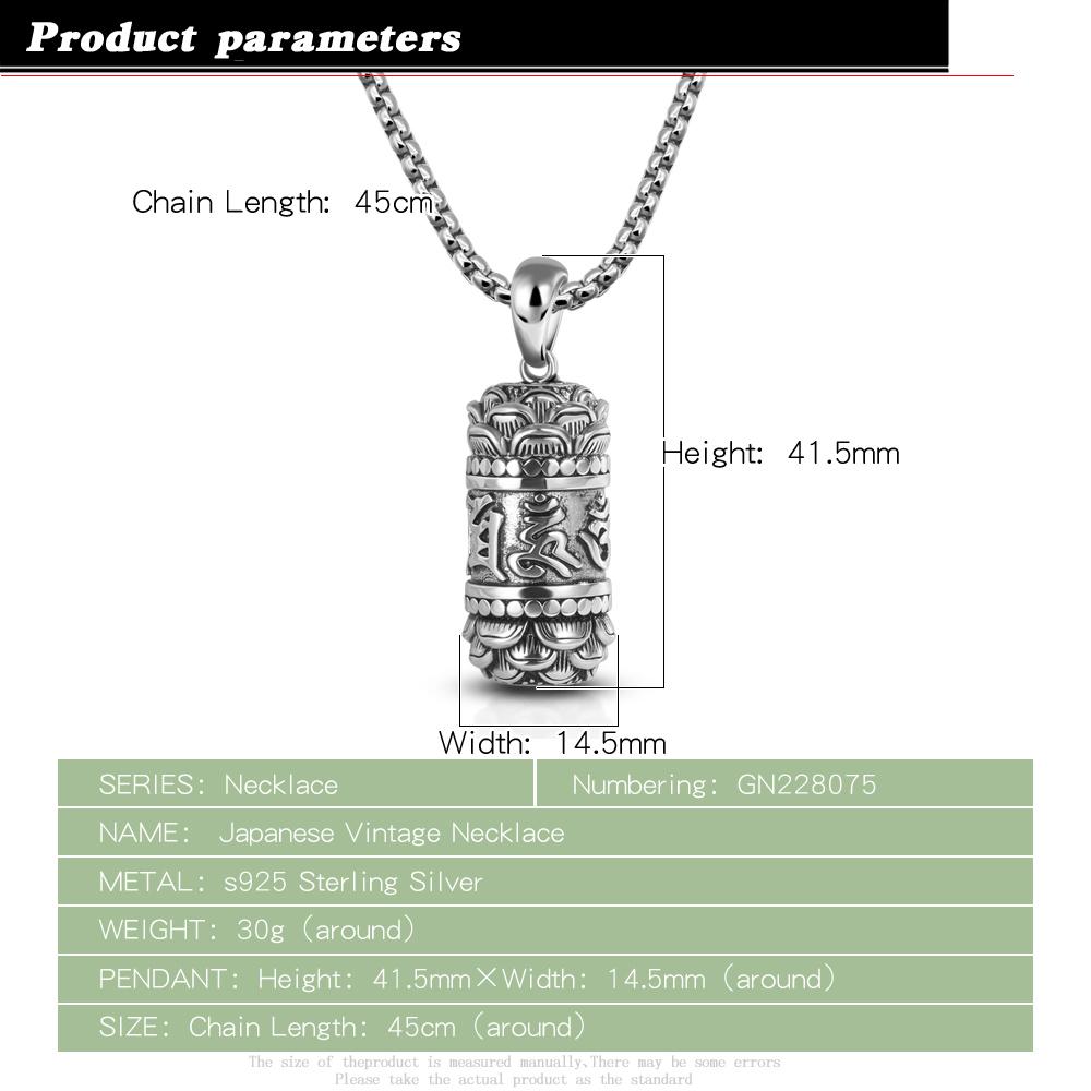 Fashion Vintage Men 100% 925 Sterling Silver Unisex Jewelry I Still Need You Close To Me Necklace Lotus Pendant Souvenir Gift
