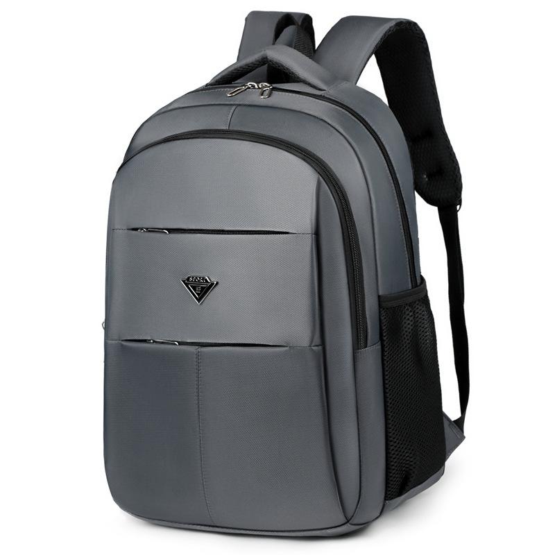 

Backpack Travel Business Oxford 16in Laptop Pocket School Students Unisex Use сірий колір