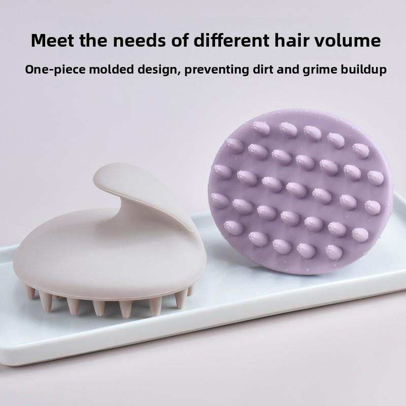 New Model Silicone Hairbrush with Handle - A Household and Outdoor Hair Washing Tool for Head-specific Massage and Cleaning. Hairbrush.