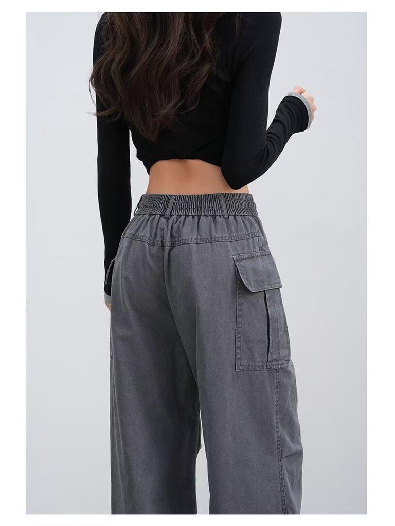 Women's Korean-Style Trendy Cargo Pants: Versatile, Lightweight, High-Street Fashion for Spring/Summer