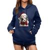 Women's Winter Christmas Printed Pullover Hooded Sweatshirt Fleece Long Sleeve Sweatshirt