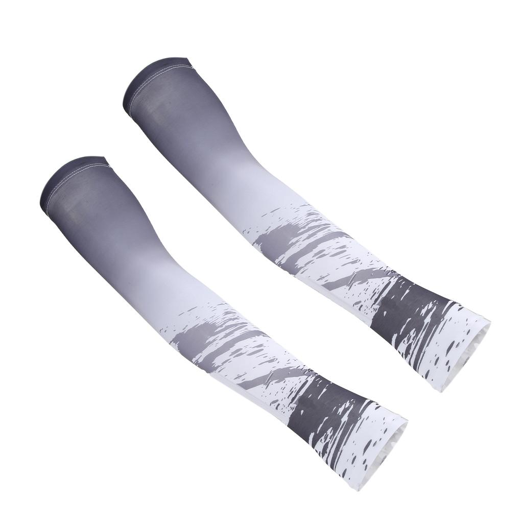 1 Pair Ice Silk Sleeves UV Sun Protection Lengthen Thin Breathable Quick Drying Cooling Arm Sleeves for Summer Sports