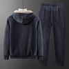 Winter Silver Fox Fleece Jacket Men's Fattened Plus Size Sweater Set Fleece Thickened Warm Lamb Fleece Sportswear Men's