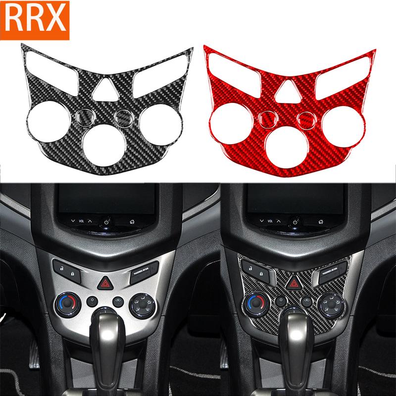 For Chevrolet Sonic 2012-2016 Real Carbon Fiber Sticker Central Air Conditioning Control Panel Car Accessories ide Decorative
