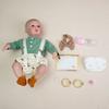 Realistic And Cute Newborn Doll With Open Eyes, Handmade Lifelike Newborn Doll A Gift For 3-Year-Old Children Soft Fabric Body