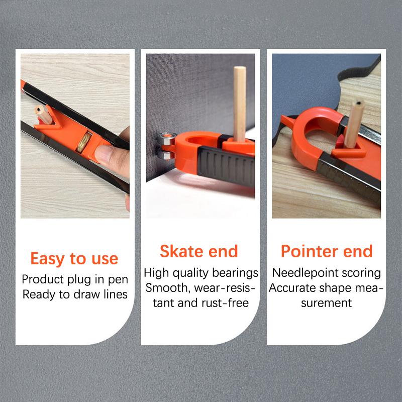 Indicator de contur neregulat Riglă de marcare a conturului Instrument de demontare Instrument de demontare Instrument de măsurare pentru prelucrarea lemnului de blocare reglabil