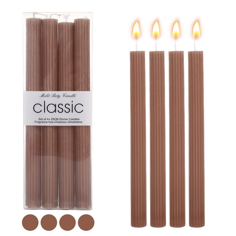 European Romantic Long Stem Colored Smokeless Candles for Home, Dinner & Weddings