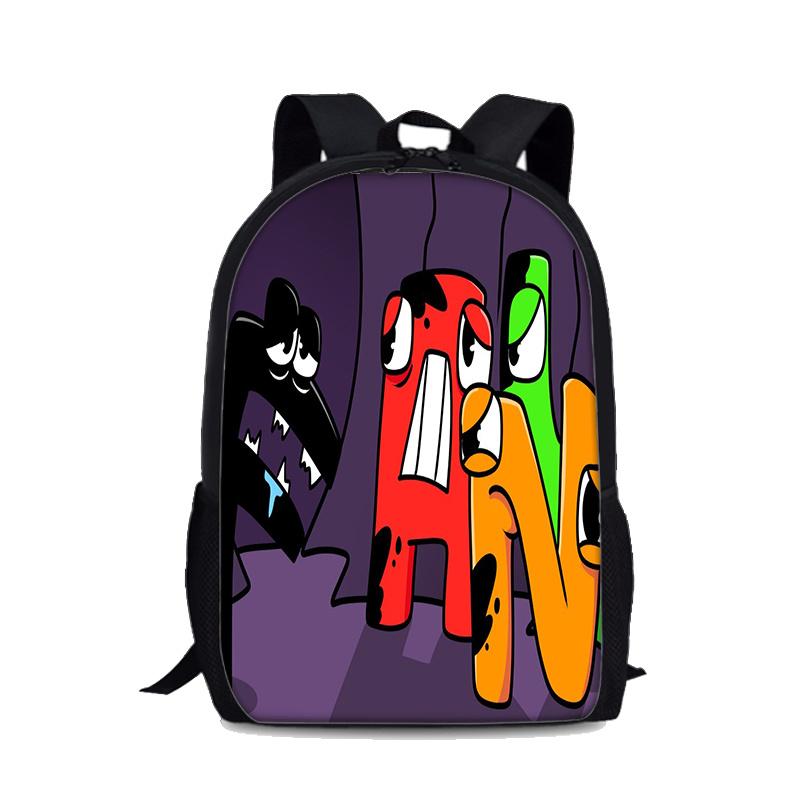 Game Alphabet Lore Kids Backpack School Bag 40cm/15.7inch Backpack Lightening Zipper Backpack Book Bags for Boys Girls Best Gift