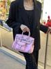 2025 Haute Couture Cargo Birkin Canvas Patchwork Women's Small Handbag with Wide Shoulder Strap