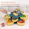 Single/Double Layer Rotating Snack Box with Lid 10 Compartment Divided Serving Tray Party Appetizers Smooth Swivel Lazy Susan Organizer