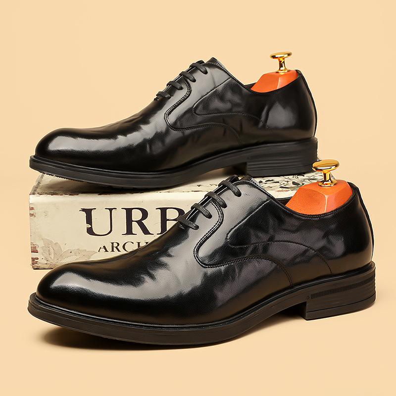 Ručně šité pánské kožené boty z čisté kůže, pánské ležérní kožené boty z pravé kůže, pánské ležérní kožené boty v britském stylu s kulatou špičkou, pánské boty s měkkou podrážkou, forma