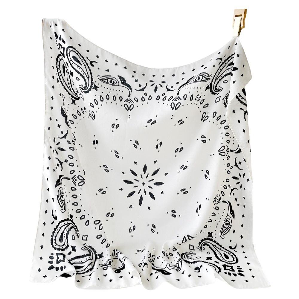 Breathable Square Scarf Thin Small Scarves Retro Square Handkerchief  Vacation бежевый