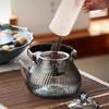 700ml Grau Gestreifte Glas Teekanne Teekessel Balken Teekanne Set Chinesisches Kung Fu Tee Set Teekocher Teeei Teegeschirr Tee Sets