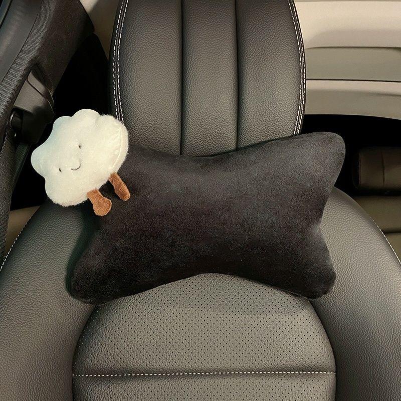 Cute Cartoon Cloud Styling Car Interior Accessories Soft Plush Car Neck Pillow Bone-Shaped Vehicle Headrest Waist Seat Cushion
