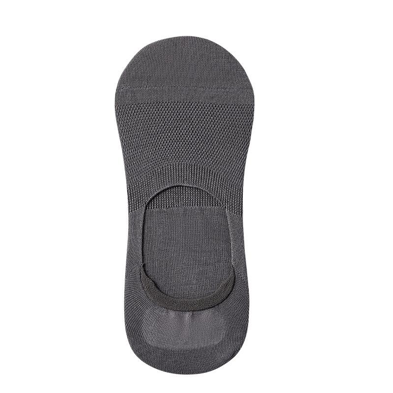 Men's Summer Shallow-mouthed Invisible Socks, Thin Mesh Silicone Anti-slip Men's Socks, Solid-colored Cotton Socks, Boat Socks, Men's Short Socks