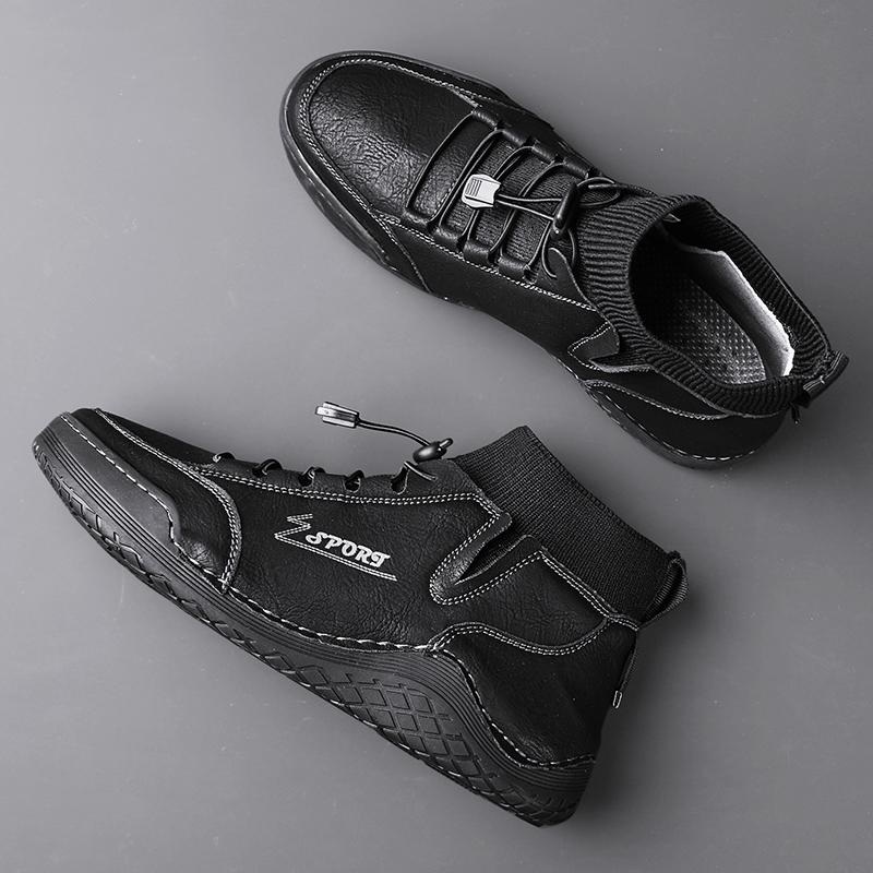 Men Designer Leather Shoes outdoor Handmade Luxury Leisure Casual Moccasin Fashion high top Comfortable men shoes