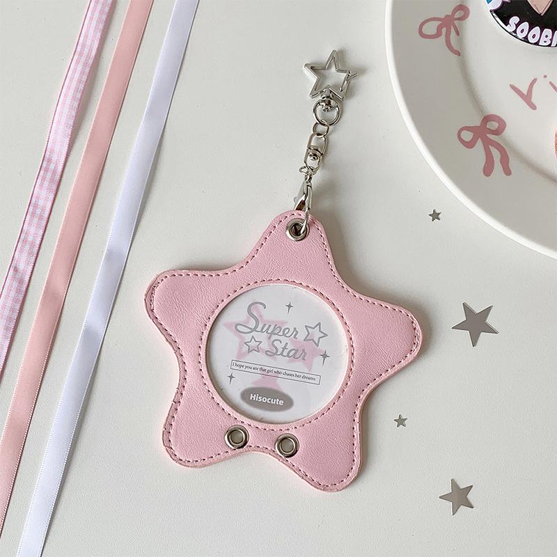 Korean Style Fashion Stars Photo Card Holder Cute Girl Idol 3-Inch Photo Storage Cartoon Backpack Decoration Keychain Gift