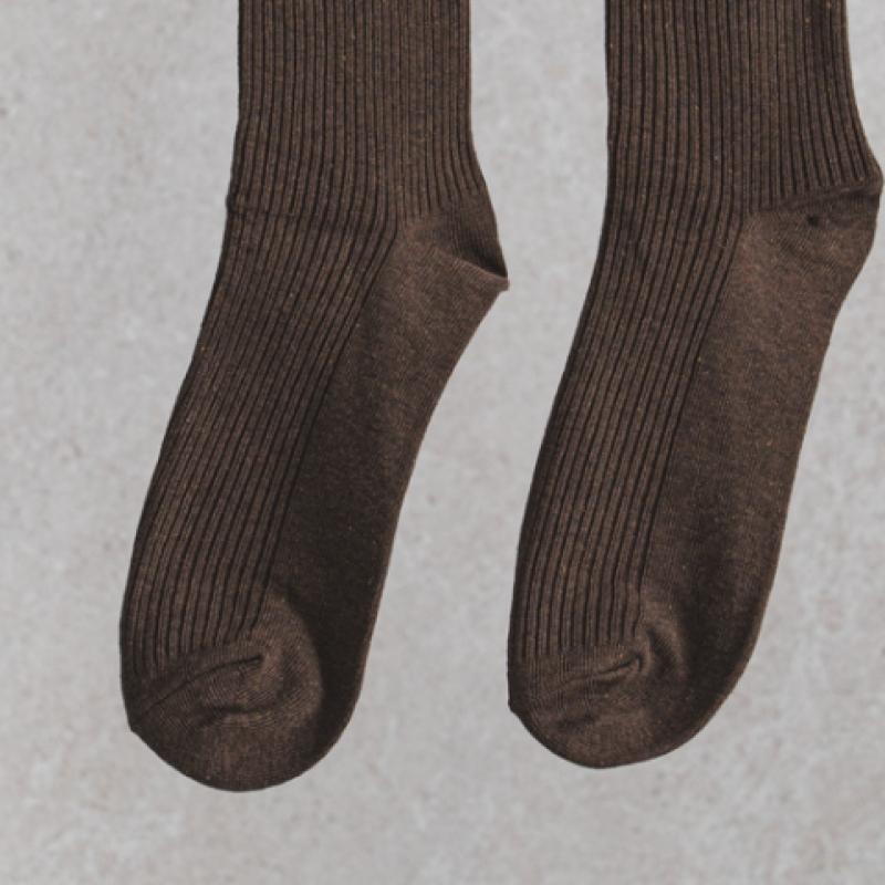 Monfoot Men S Ribbed Long Neck SockS Brown