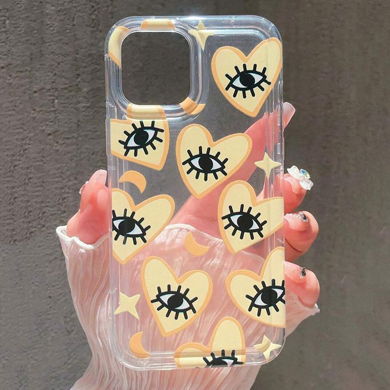 Clear Soft Phone Case For iPhone 17 Air 16E 14 15 16 Pro Max Case iPhone 13 11 12 Pro Max 7 8 Plus SE2 Shockproof Eyes Cover