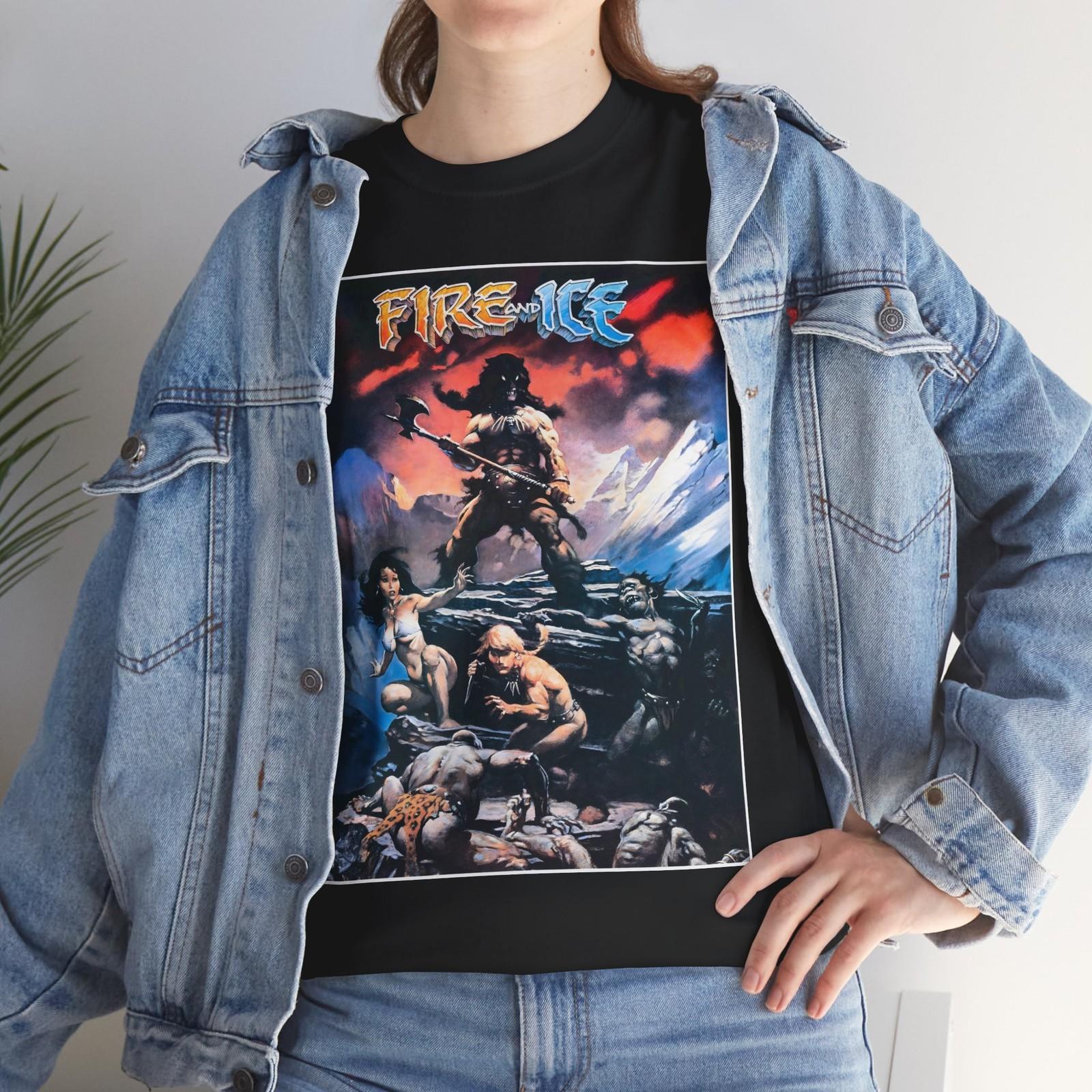 Fire and Ice (1983) T-Shirt Mens Womens Tees Top Fantasy Sci-Fi Ralph Bakshi 80s S