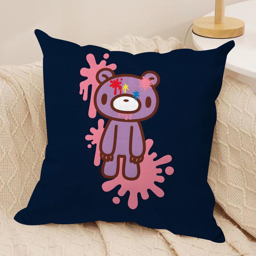 Cartoon G-GloomyS Bear Cushion Cover Soft Plush Fabric Double-Sided Printed Sofa Cushion Cover for All Seasons Home Decor Gift