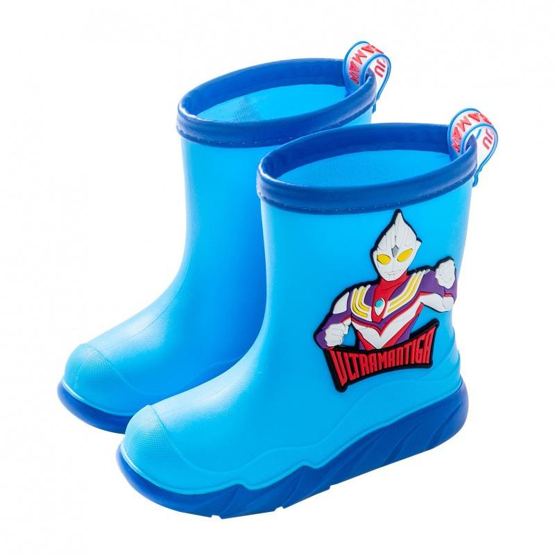 Boys' Rain Boots Ultraman Kindergarten Outdoor Thick-Soled Zero Children's Rain Shoes Toddler Lightweight Non-Slip Waterproof Rubber Shoes