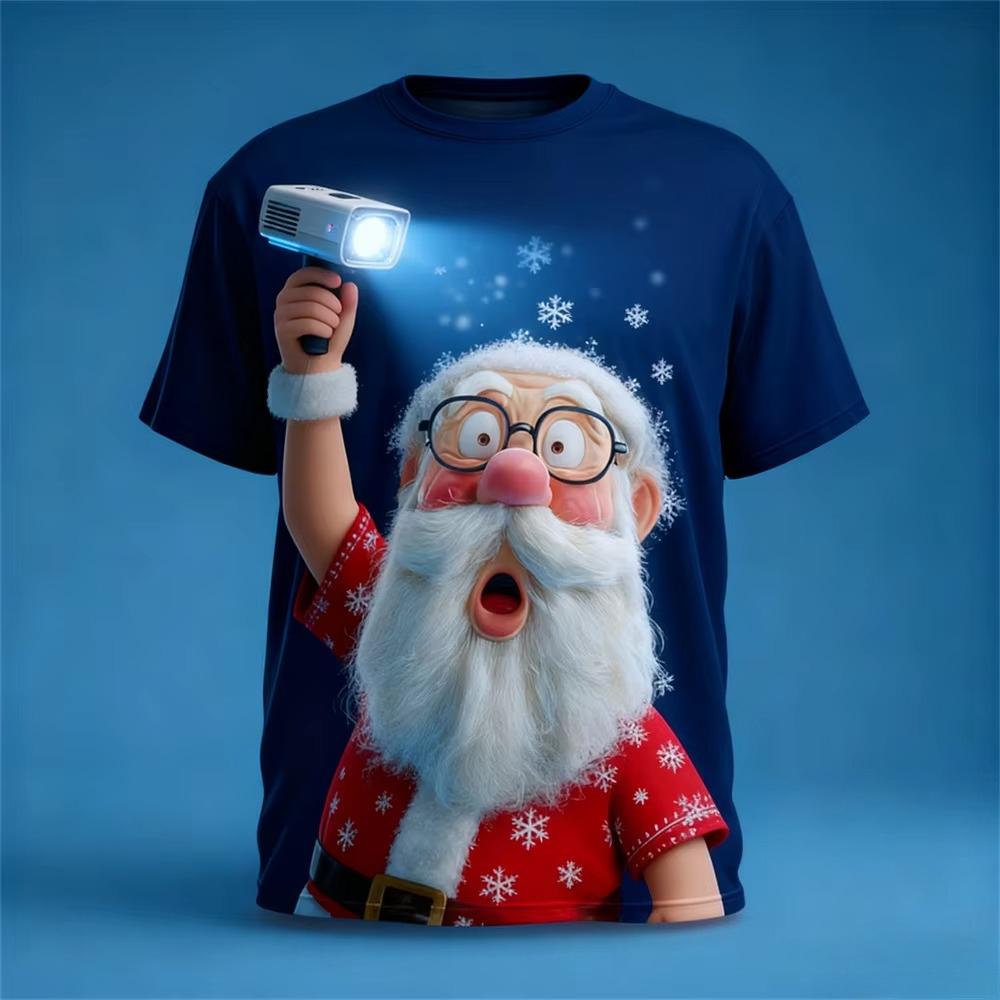 T-shirt da uomo estiva girocollo con stampa 3D