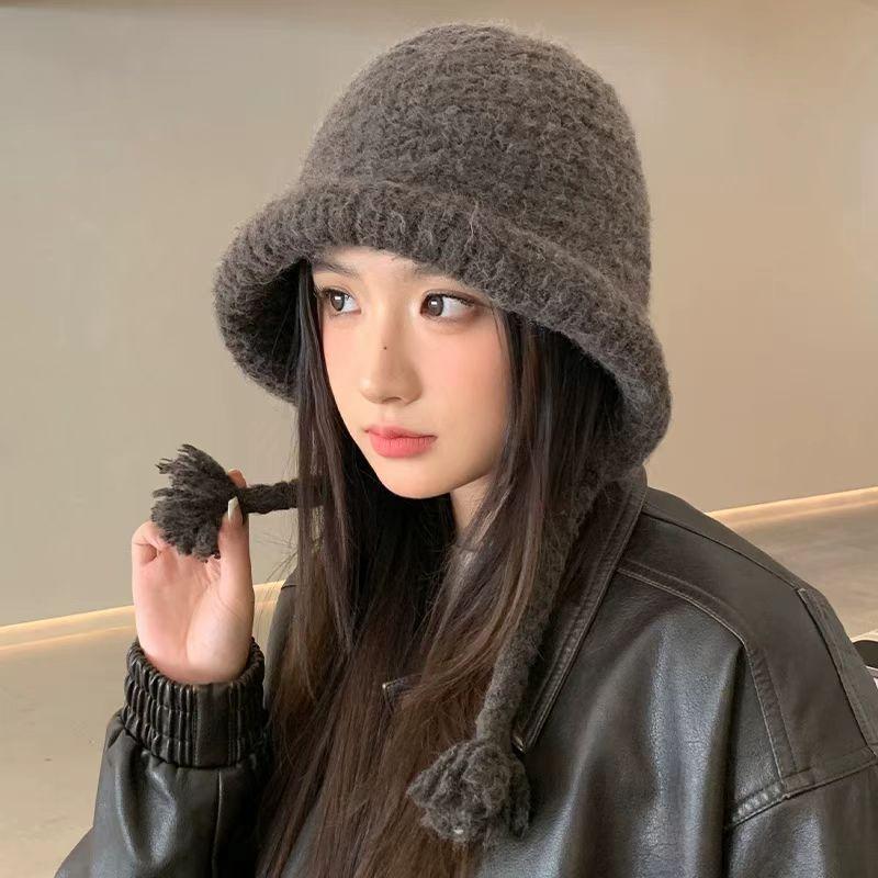 Versatile Knitted Earflap Beanie - Women's New Autumn/winter Warm Hat