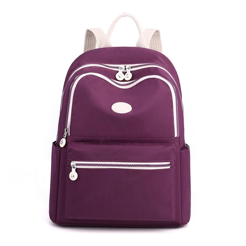 

Новый женский рюкзак, дорожный рюкзак большой вместимости с защитой от брызг, модный контрастный школьный рюкзак для кампуса темно-фиолетового