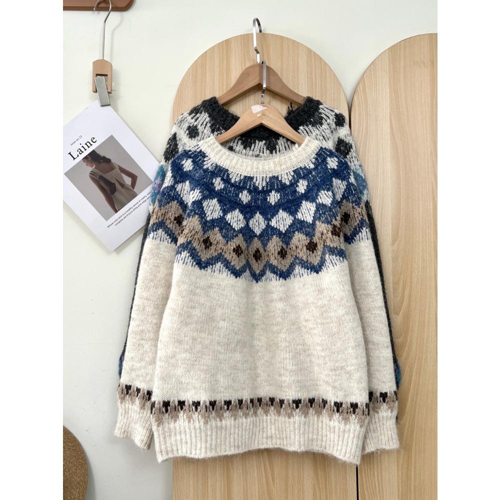 DIMANAF 2025 Autumn New Women Sweaters Knitting Basic Fashion O-Neck Style Loose Red Pullover Sweater