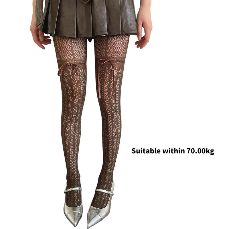 Women's Patterned Fishnet Net Stockings Garter Belt Tights Suspender Pantyhose Fishnets Thigh High Stockings Hosiery