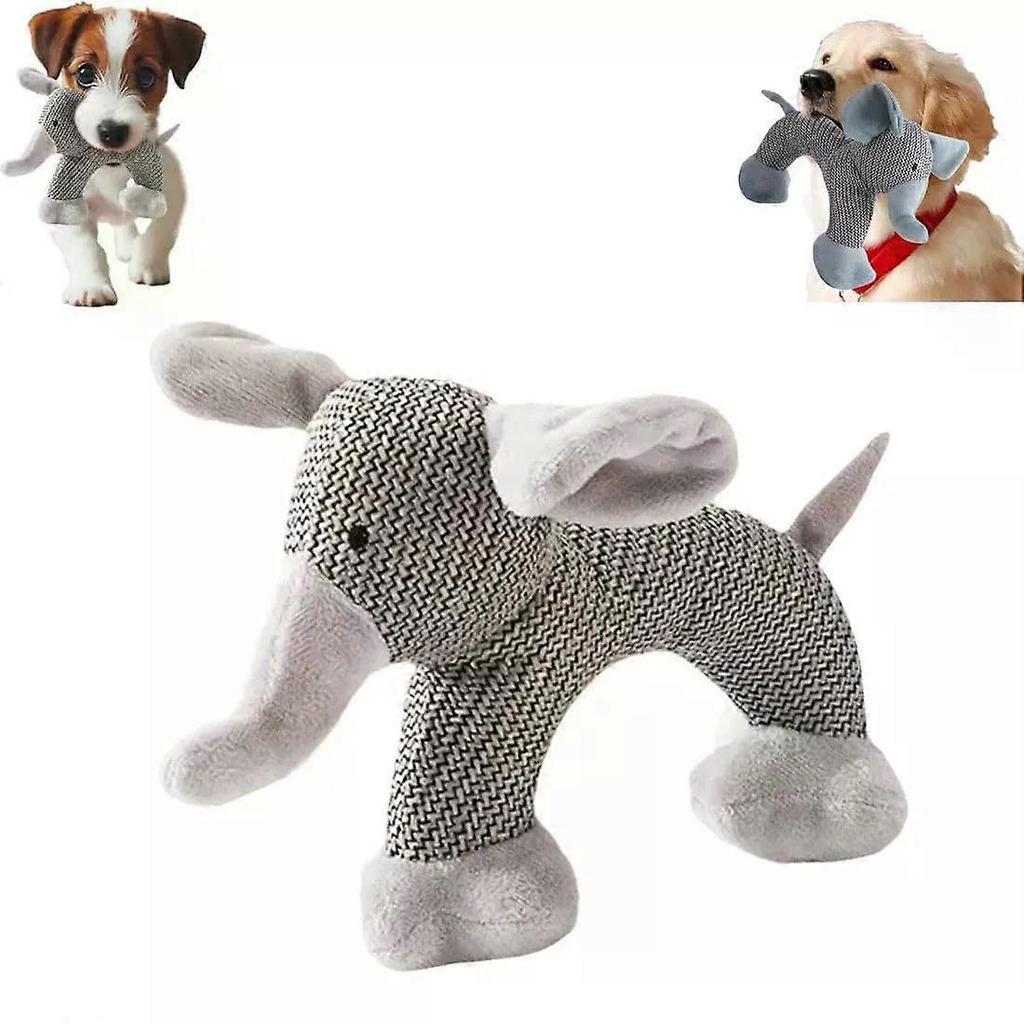 Linen Safari Companions, Squeaky Dog Chew Animals, Robust Indestructible Dog Stuffed Toy with Squeakers for Small Medium Dogs