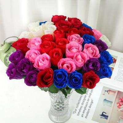 1pc Silk Rose Simulated Rose Bouquet DIY Floral Materials Realistic Artificial Flowers Soft Small Bundle Simulation Flowers