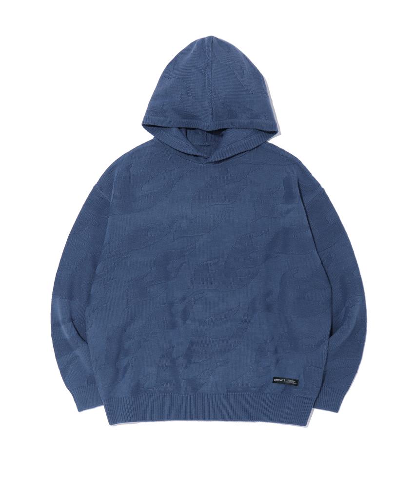 CRITIC Flame Hood Knit Blue