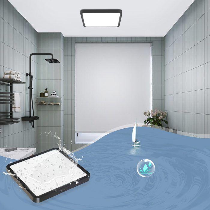 LED Ceiling Light - NETTLIFE - Square Panel 23 Cm - Black - 3000 K - 18 W